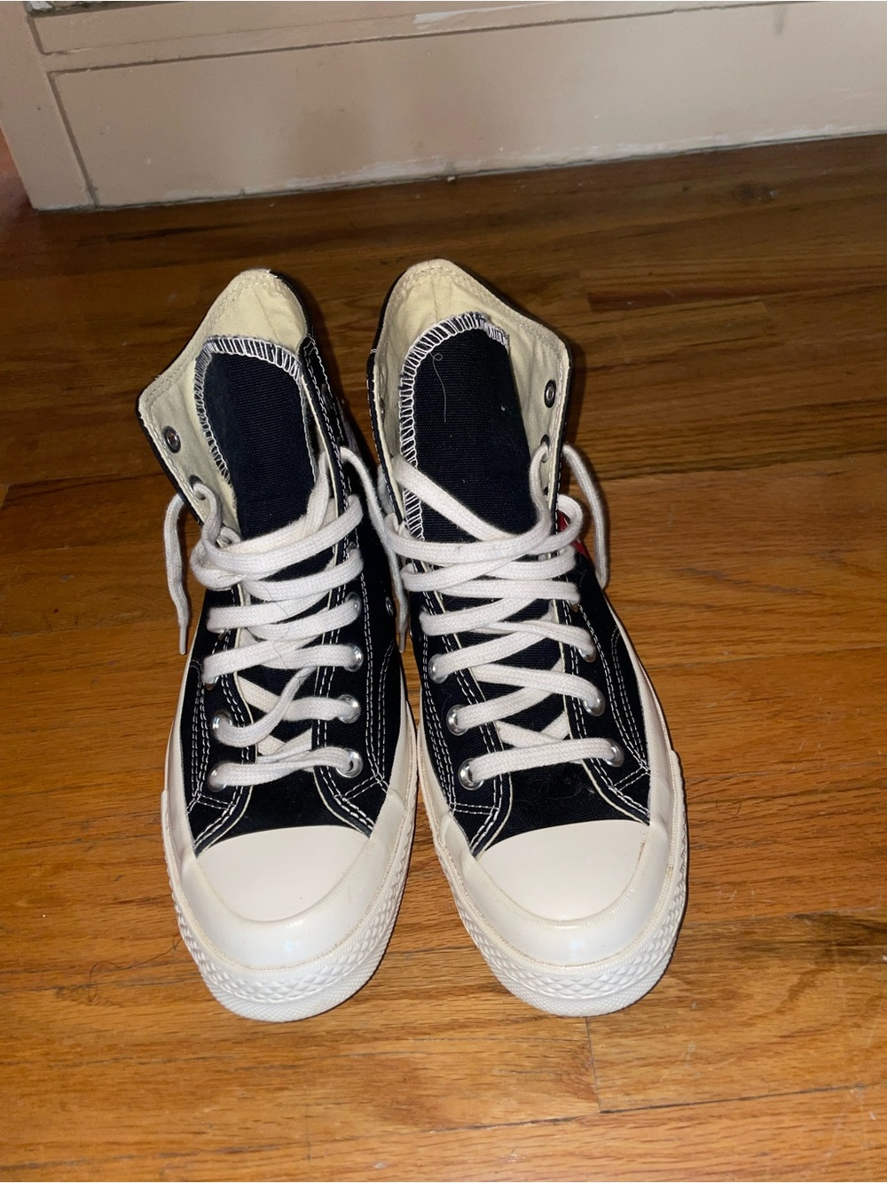 High-Top Canvas Sneakers in Black and White